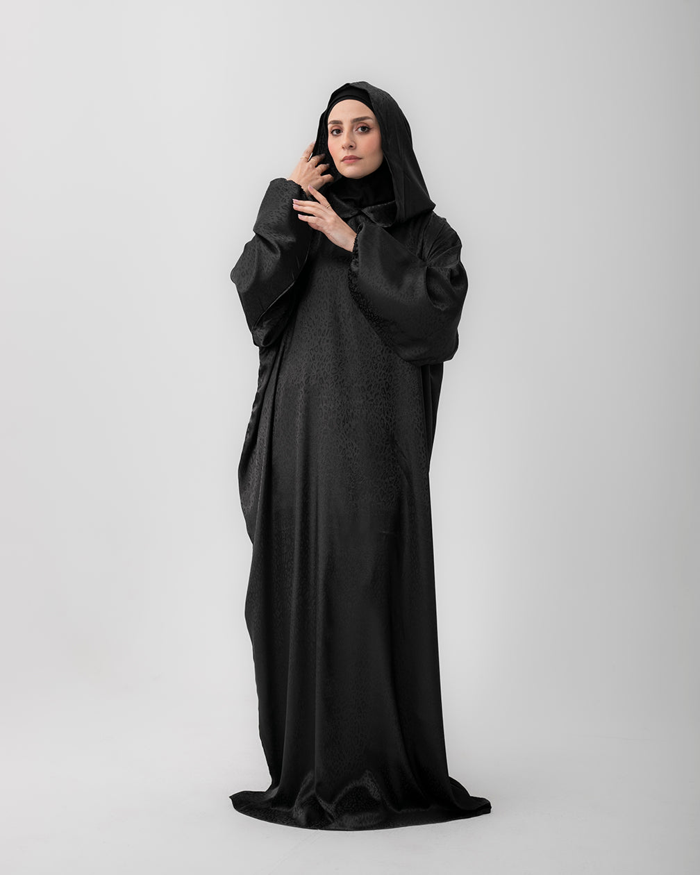 Moroccan Satin Prayer Wear Black