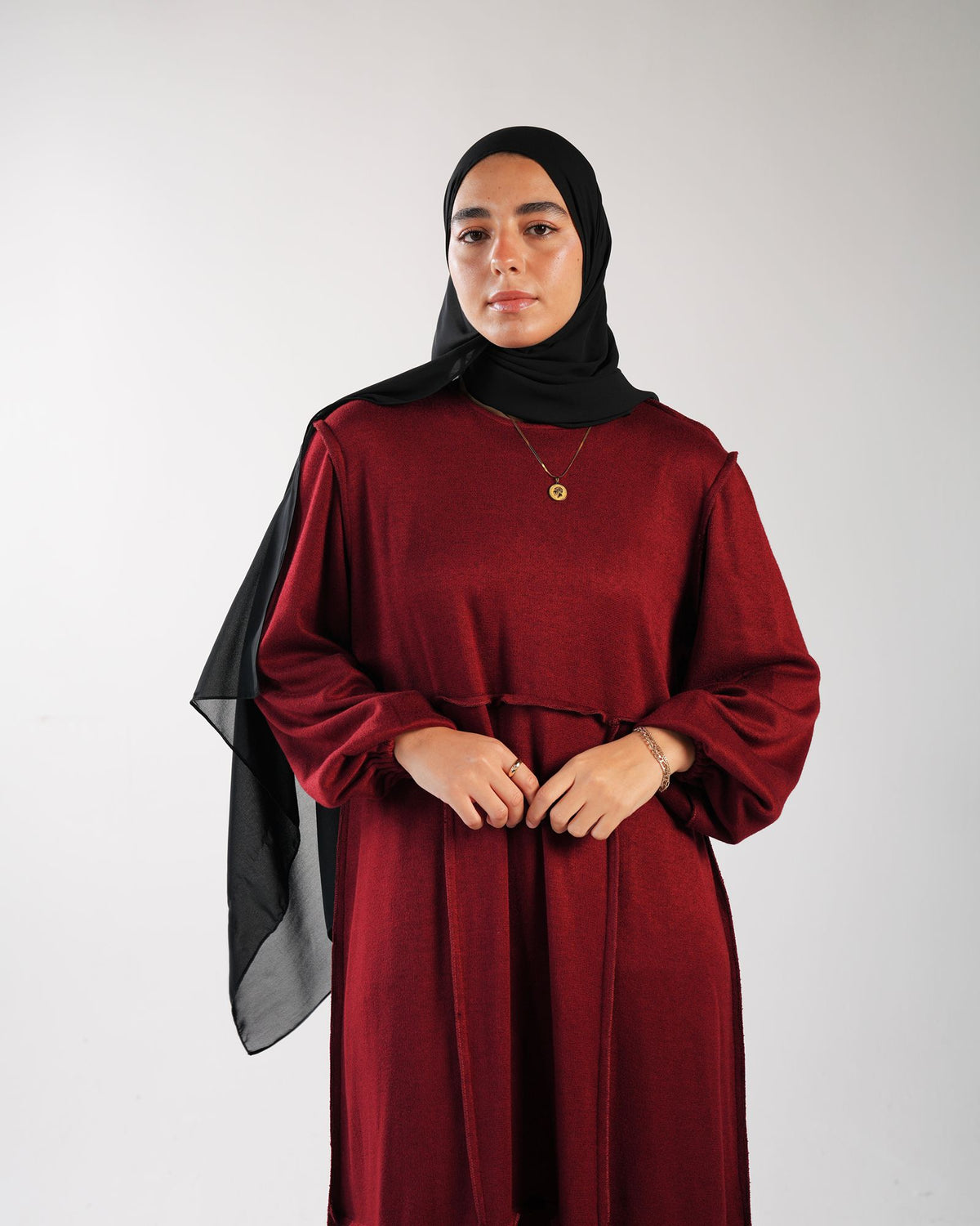 Elara knit Burgundy Dress Fwc703
