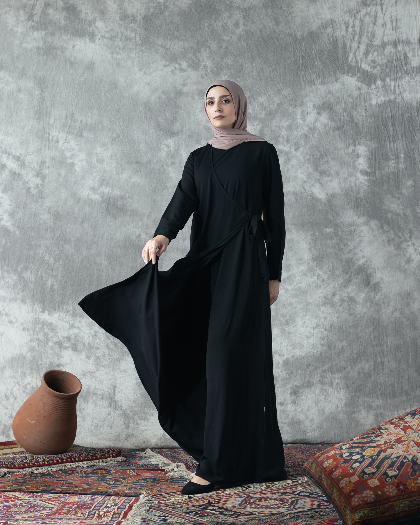 Code 933 Wrap Crepe Abaya