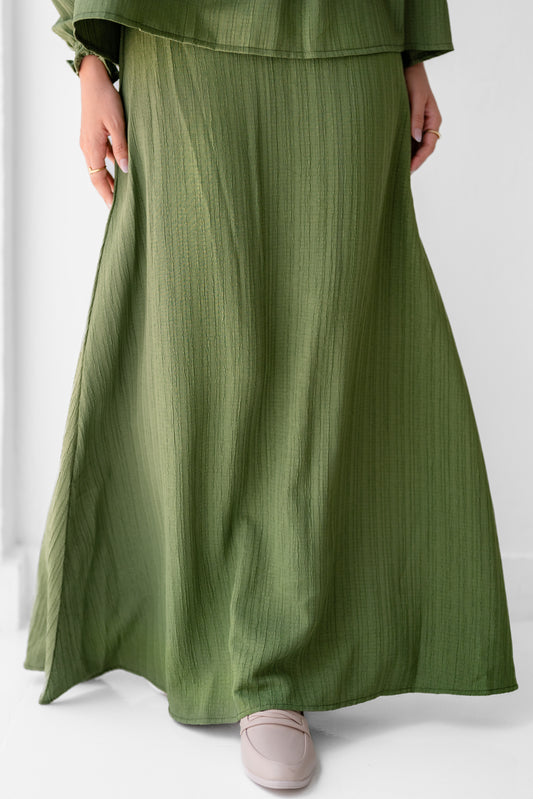 Soft Crinkle Basic Skirt Code 119 Green
