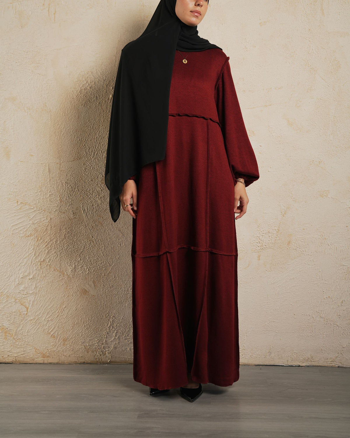 Elara knit Burgundy Dress Fwc703