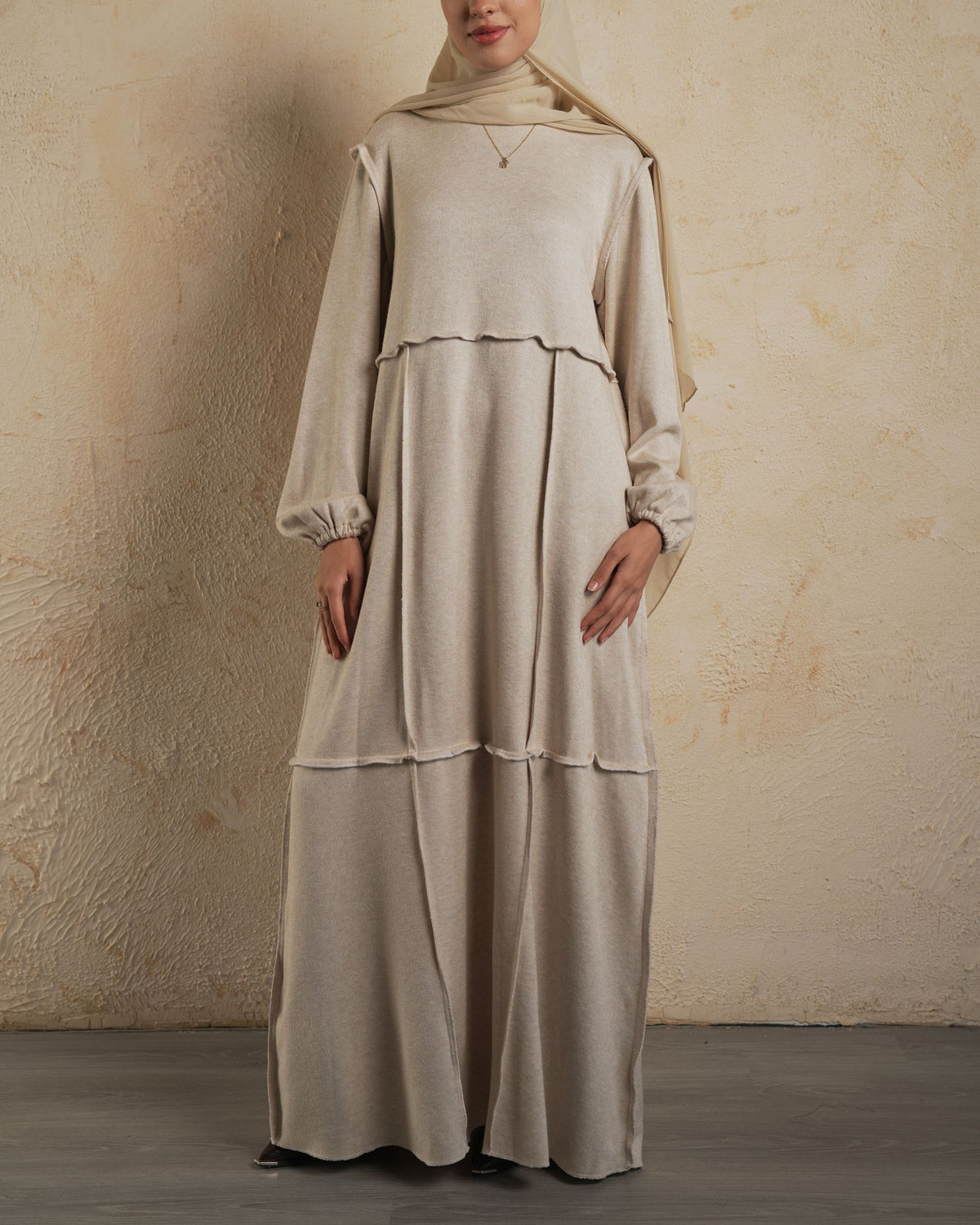 Elara knit Beige Dress Fwc703