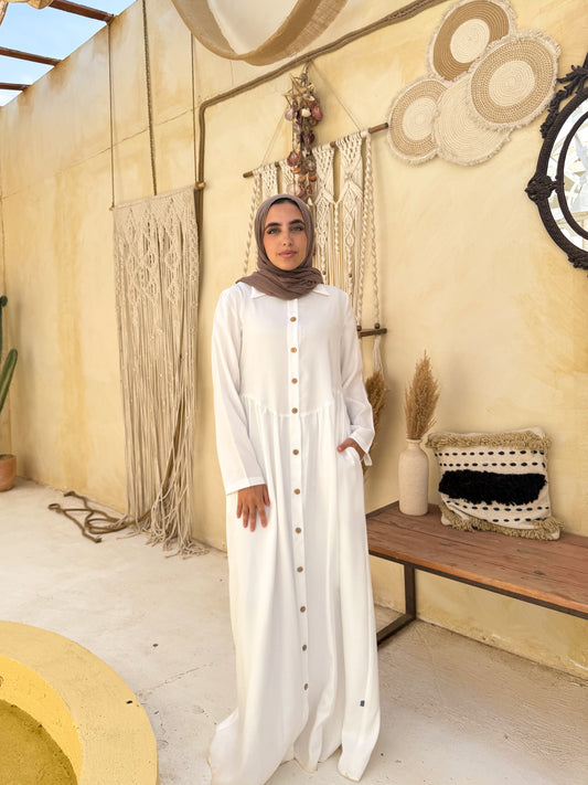 Gathered Waist Dress
C408 white