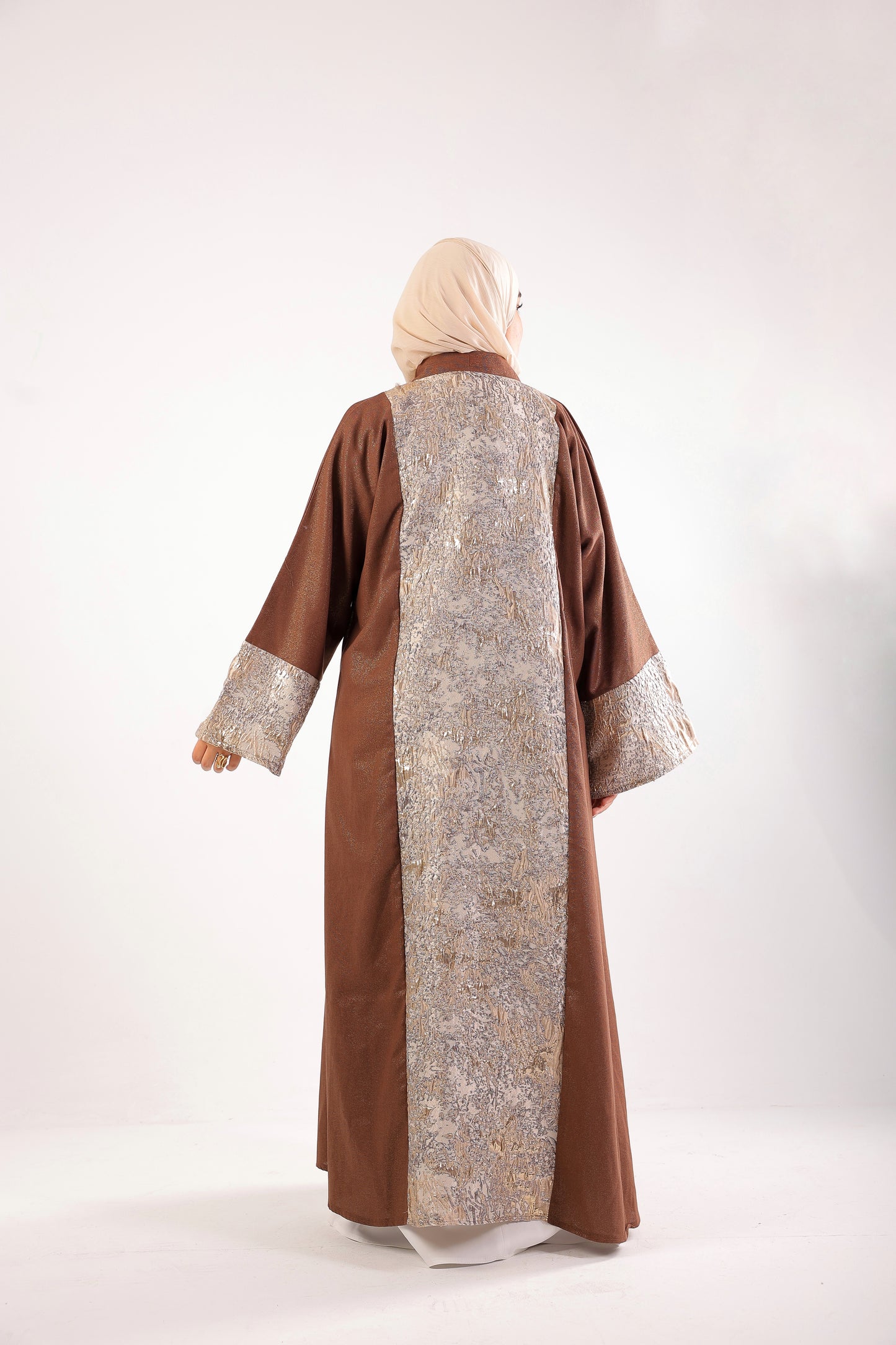 Elegant Shimmer Caftan – Code 511 Brown