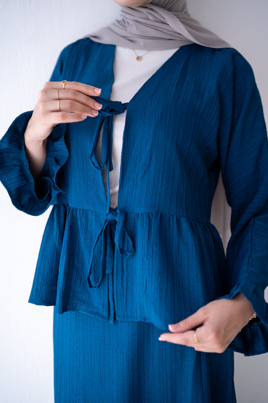 Soft Crinkle Blouse Code 403 Blue Petrol