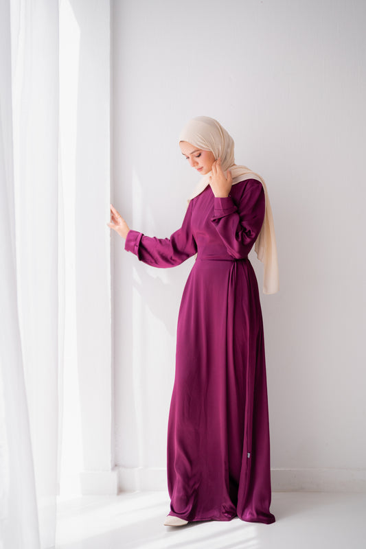 Silk dress with attached belt code 307