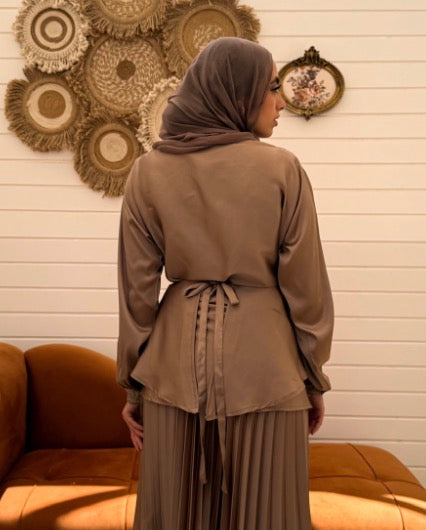 Café Satin Blouse C308