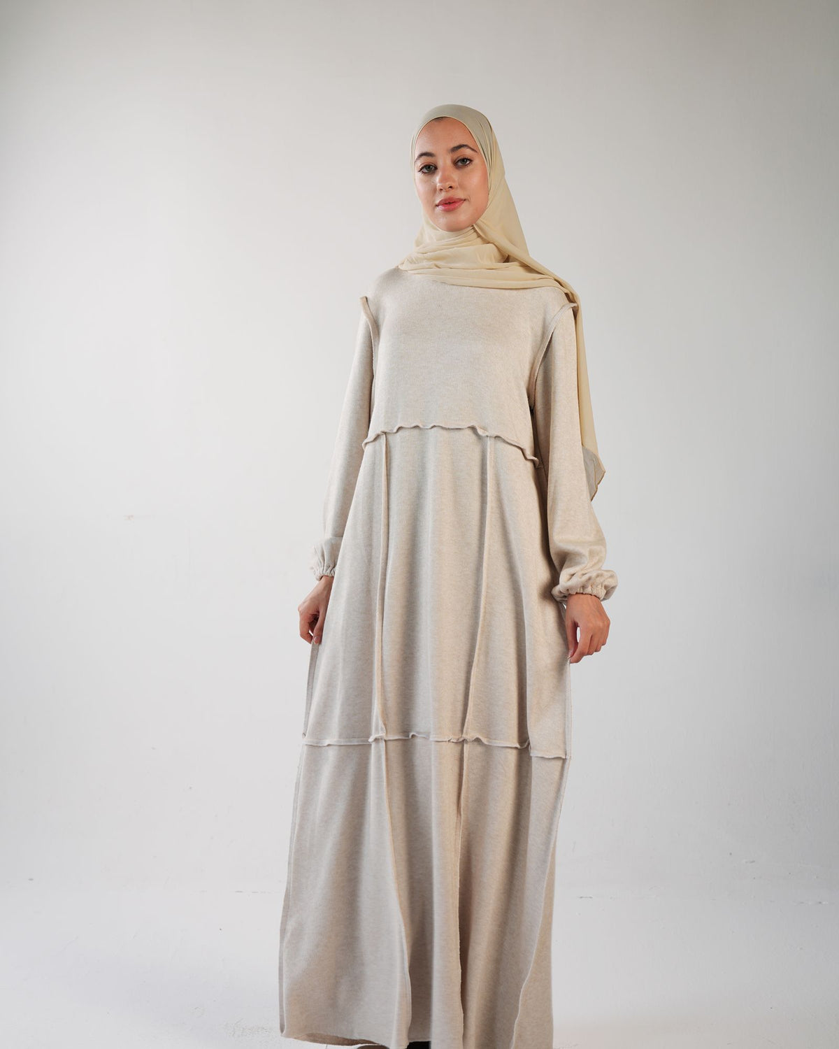 Elara knit Beige Dress Fwc703