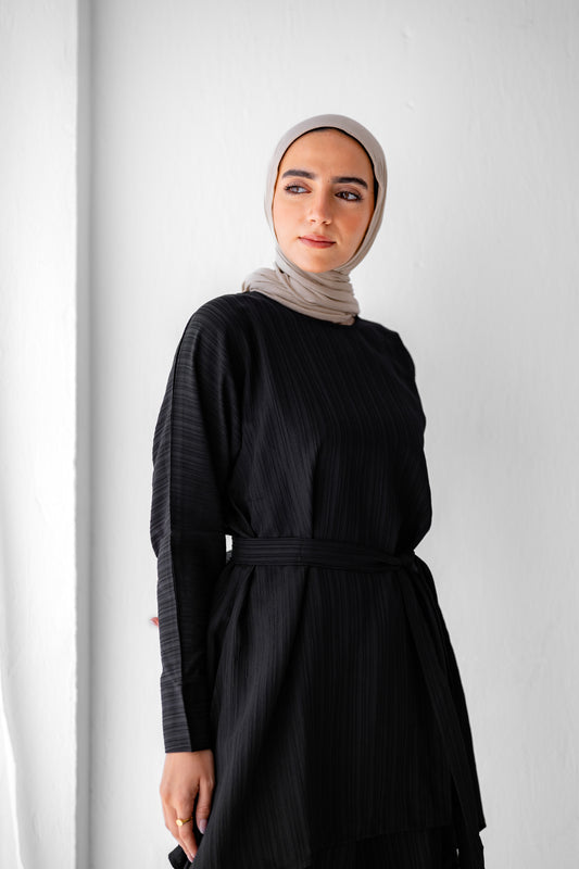 Crinkle Asymmetric Long Blouse Code 10 C