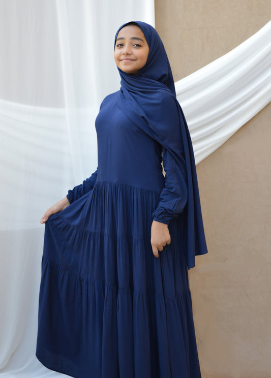 Cotton viscose prayer wear for girl code 1100 navy