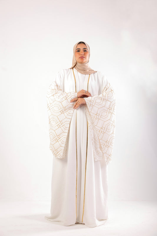 kaftan made of imported linen with elegant embroidery ✨Code 505 OffWhite