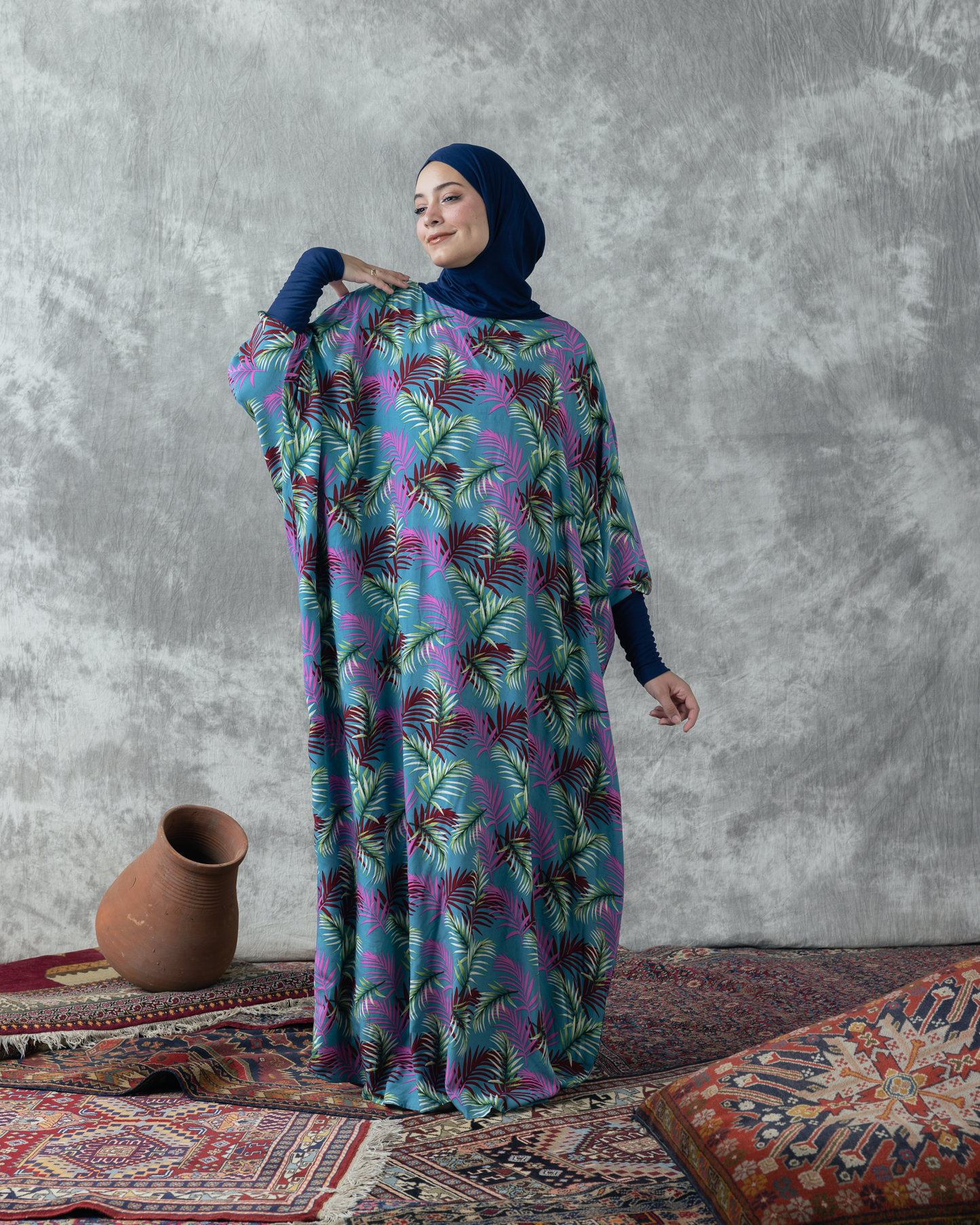 Cotton viscose prayer wear Code 333 Navy Rose