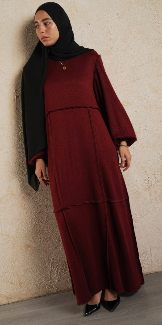 Elara knit Burgundy Dress Fwc703