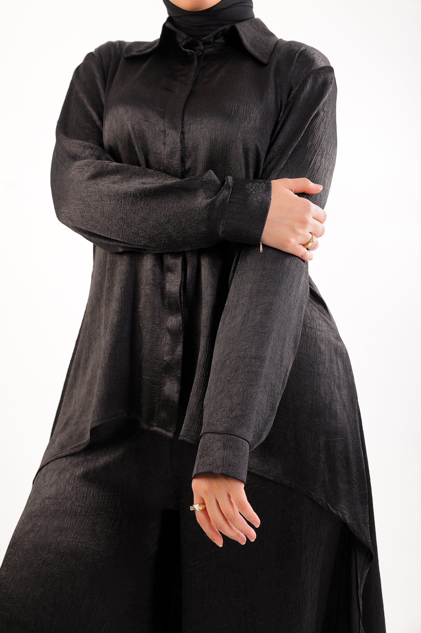 Silk Wide-Leg Set – Code 4695 Black