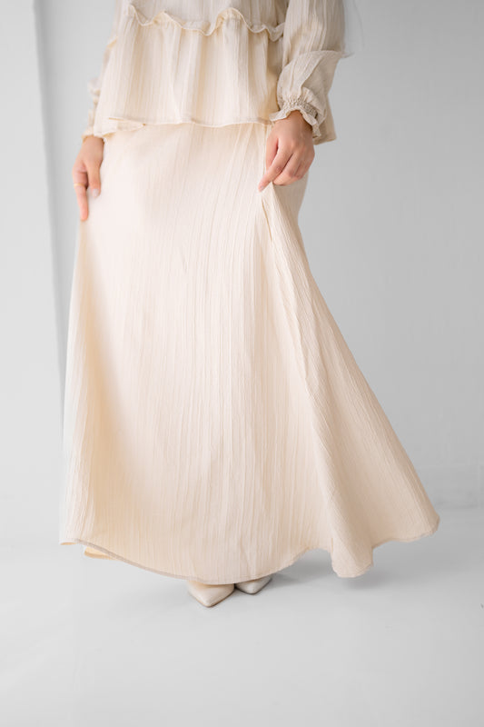 Soft Crinkle Basic Skirt Code 119 Beige