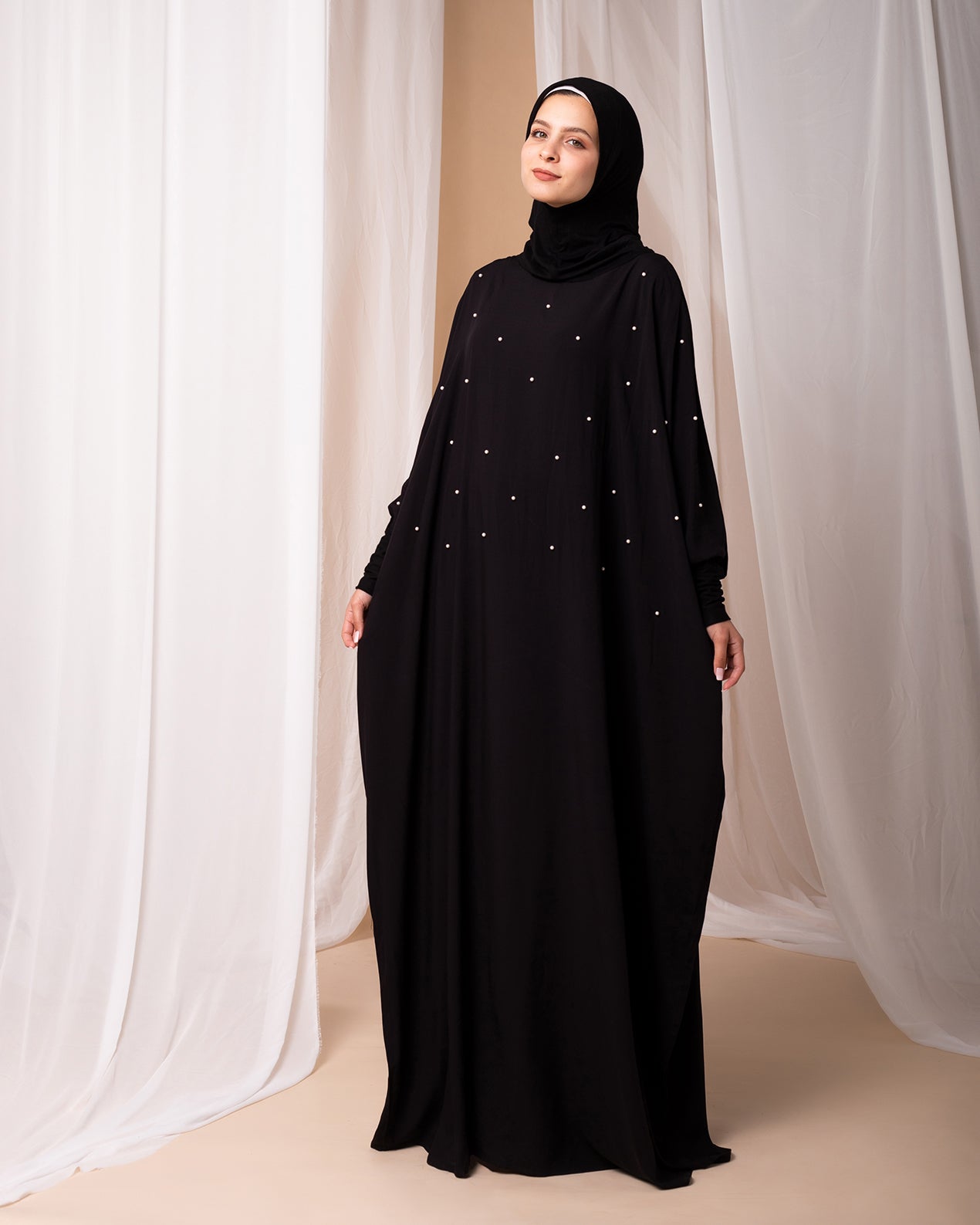 Cotton Viscose Pearl Prayer Wear Black code 333