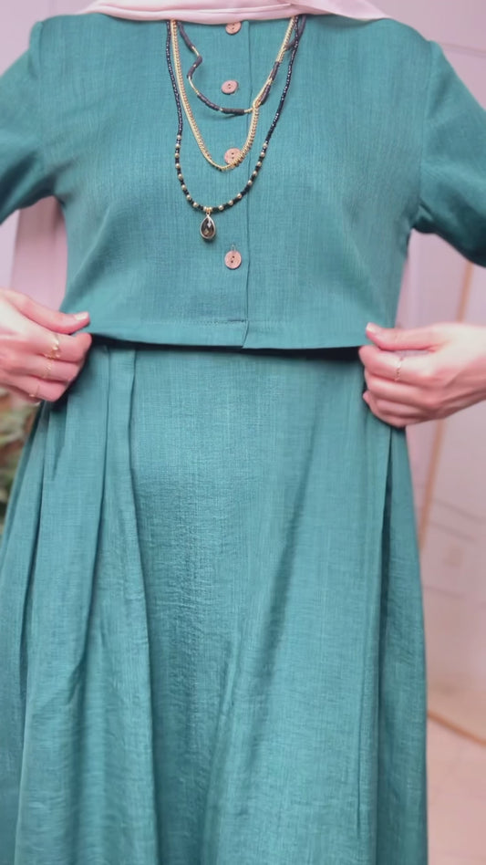 French linen dress code 108 Teal